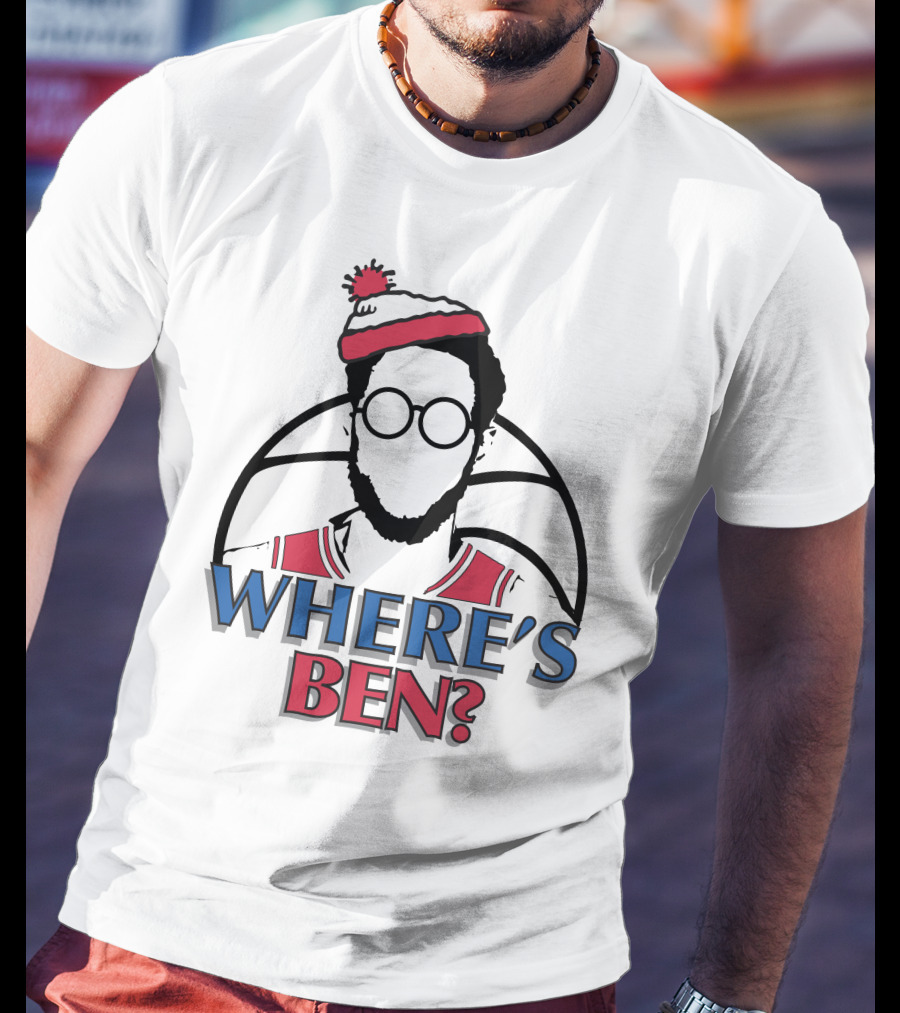 Philadelphia Where Is Ben Simmons Chickie And Pete’s In South Philly 94WIP Sports Radio Where's Ben Basketball T-Shirt