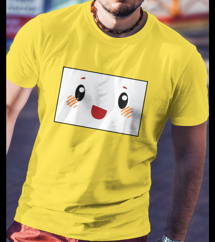 Shop Lankybox Merch Store Boxy Kawaii Face Yellow T-Shirt