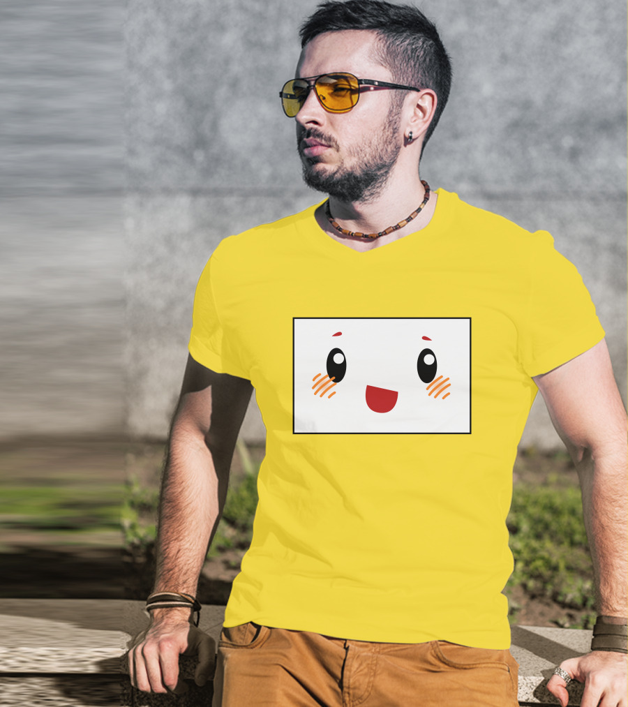 Shop Lankybox Merch Store Boxy Kawaii Face Yellow T-Shirt