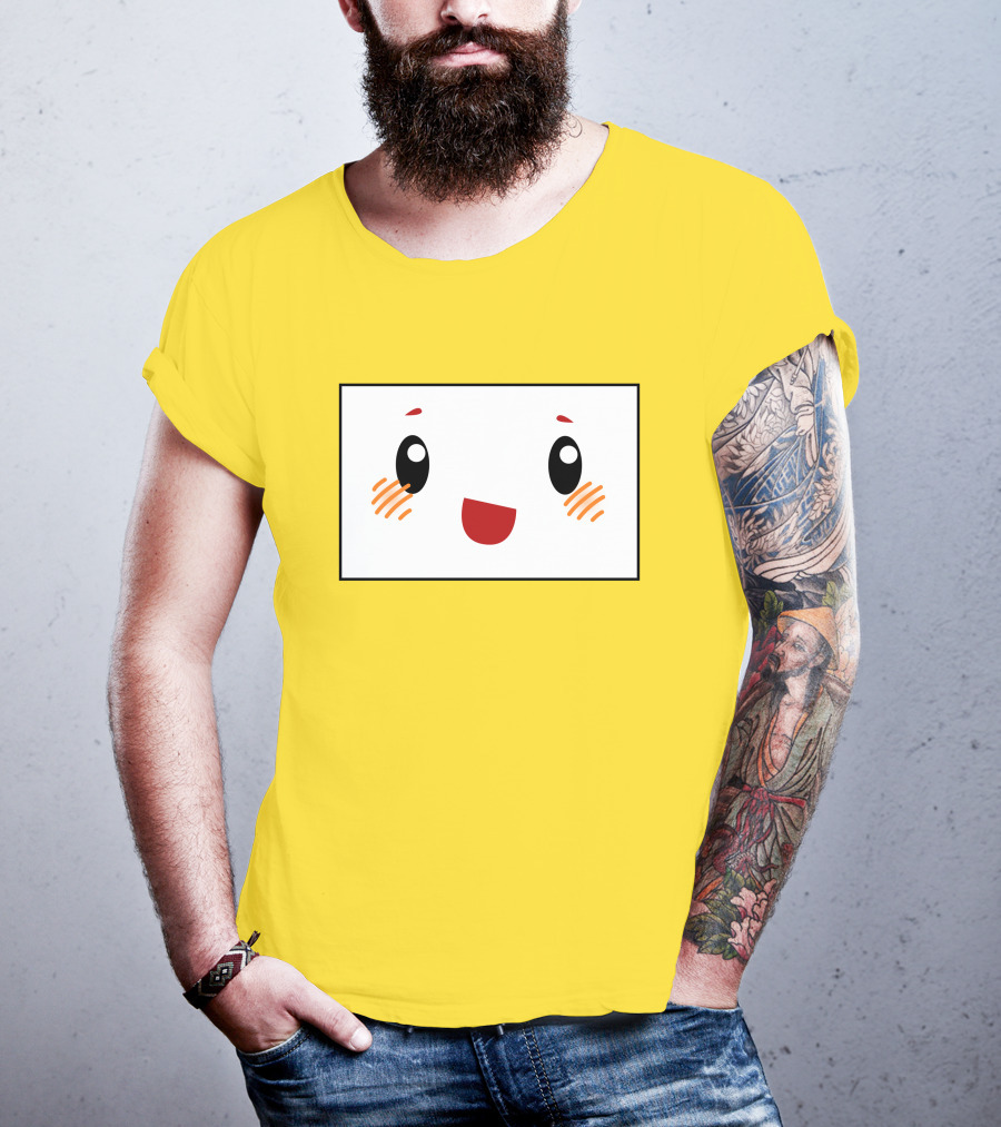 Shop Lankybox Merch Store Boxy Kawaii Face Yellow T-Shirt