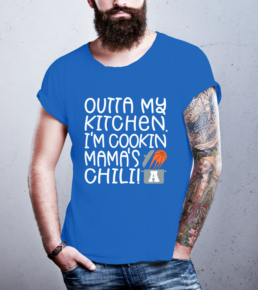 Outta My Kitchen I'm Cookin Mama's Chili Basketball Pot T-Shirt