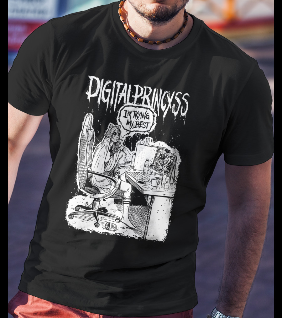 DIGITALPRINCXSS I'M TRYING MY BEST Gaming Setup T-Shirt