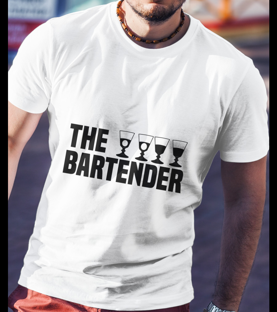 The Bartender Four Glasses T-Shirt