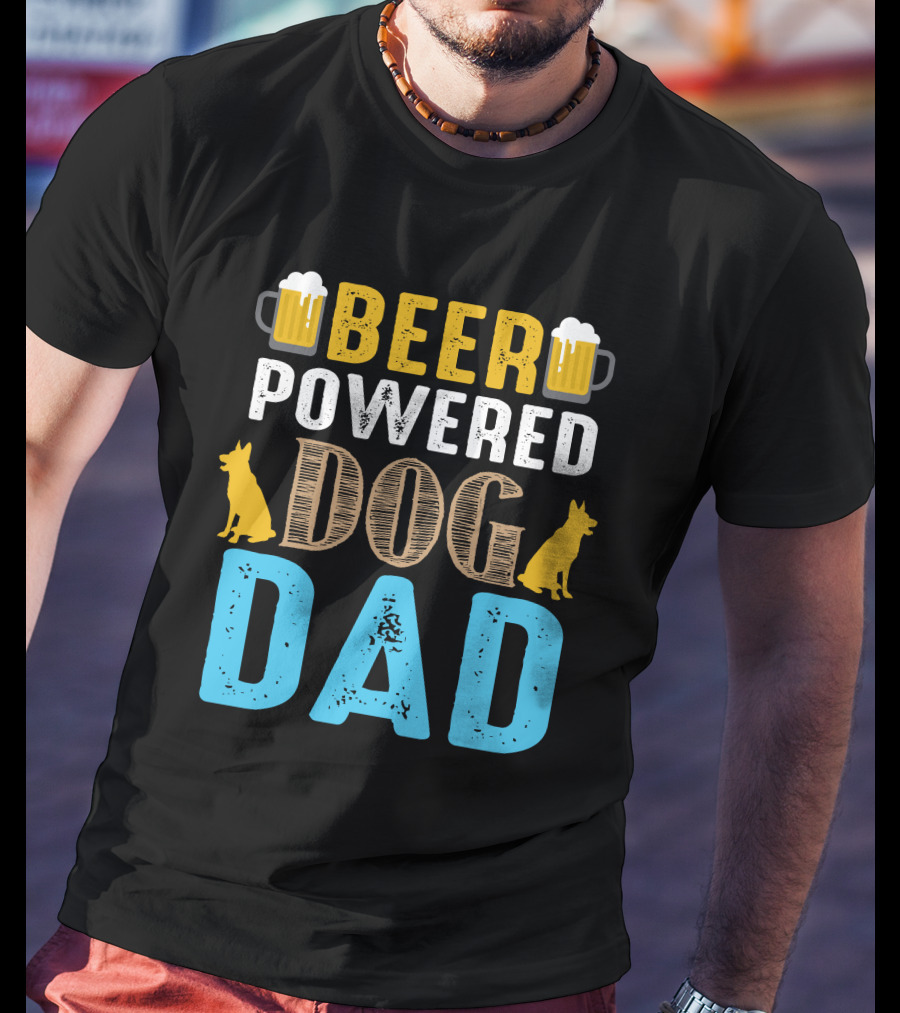 BEER Powered Dog Dad T-Shirt