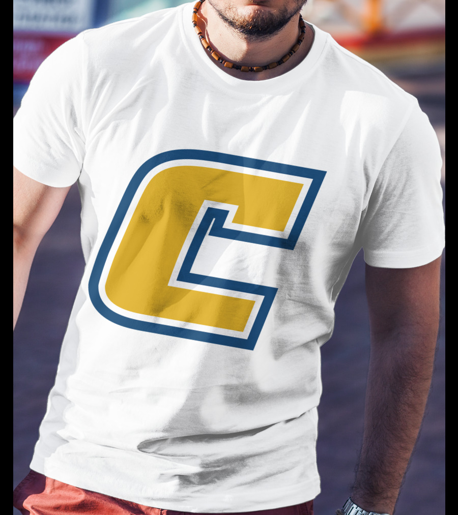 Chattanooga Mocs Large Yellow C Logo Collegiate Sports Emblem T-Shirt