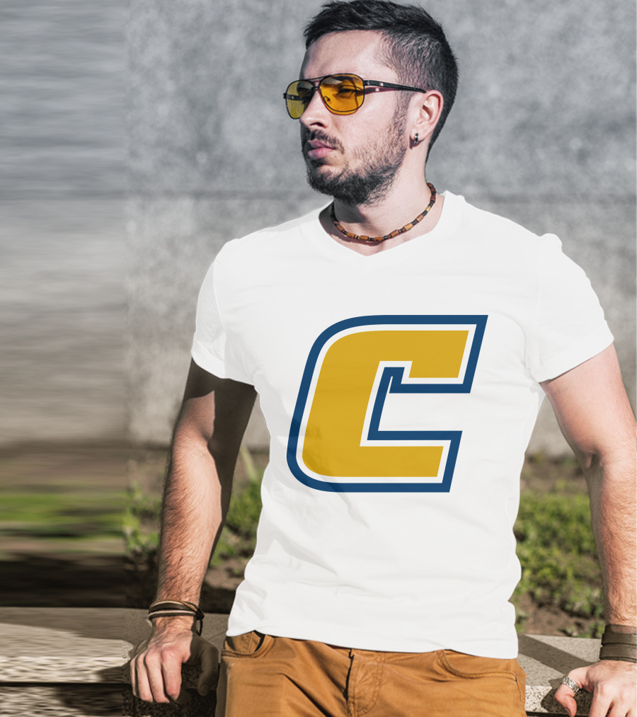 Chattanooga Mocs Large Yellow C Logo Collegiate Sports Emblem T-Shirt