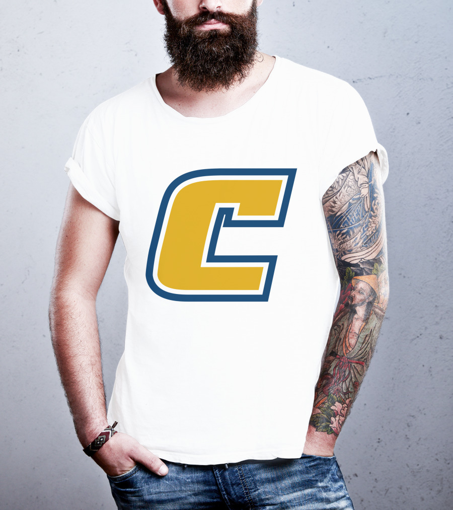Chattanooga Mocs Large Yellow C Logo Collegiate Sports Emblem T-Shirt
