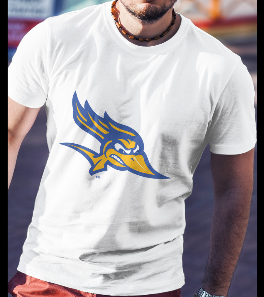 CSU Bakersfield Roadrunners Logo Blue And Gold Bird Head T-Shirt