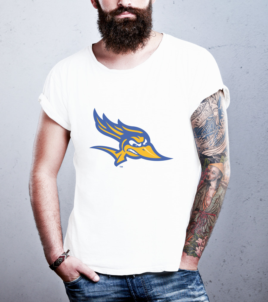 CSU Bakersfield Roadrunners Logo Blue And Gold Bird Head T-Shirt