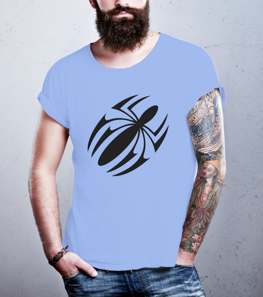 Scarlet Spider Iconic Symbol Blue Background T-Shirt