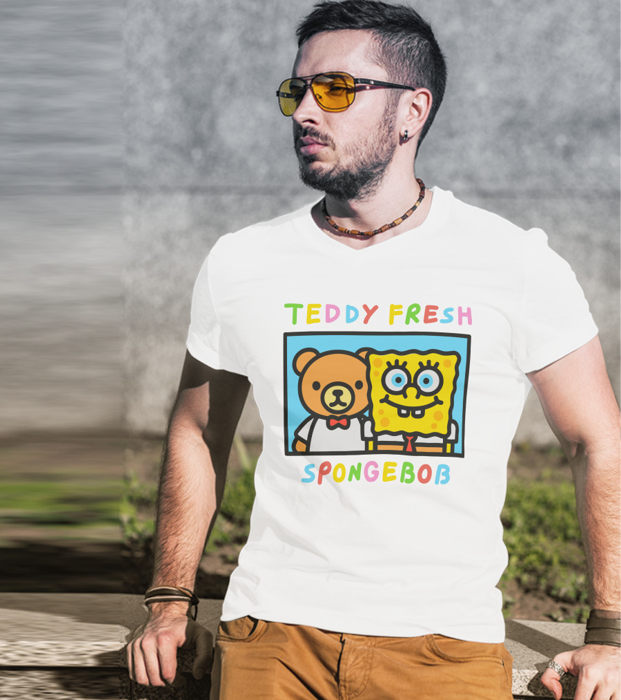 Teddy Fresh SpongeBob Bear Cartoon Collaboration T-Shirt