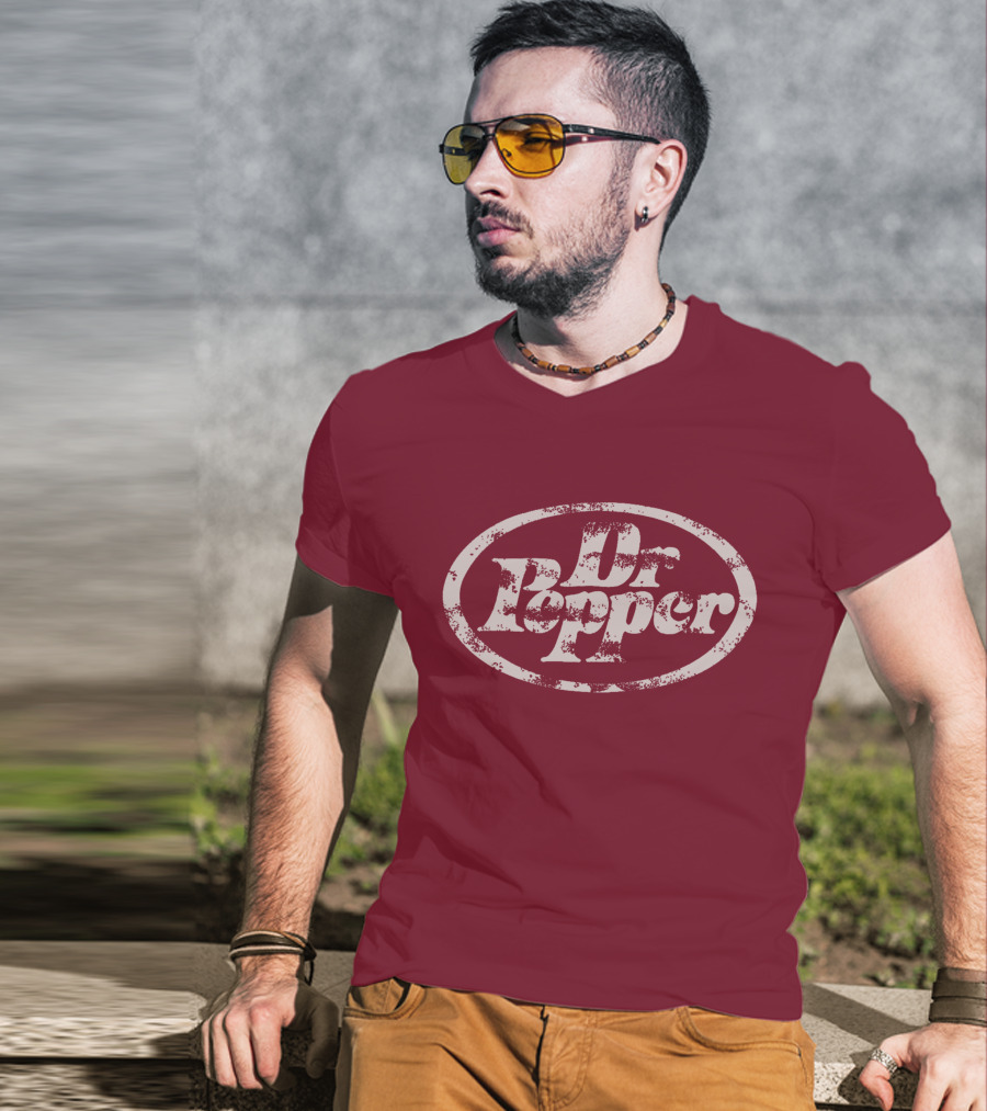 Dr Pepper Distressed Vintage Oval T-Shirt