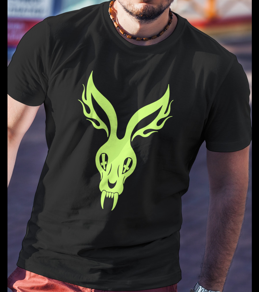Mr Bungle Skull Rabbit Crossed Eyes Neon T-Shirt