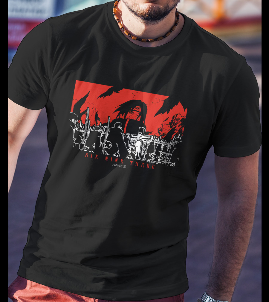 Itachi Tsukuyomi Featuring Kakashi Six Nine Three Red And Black Scene T-Shirt