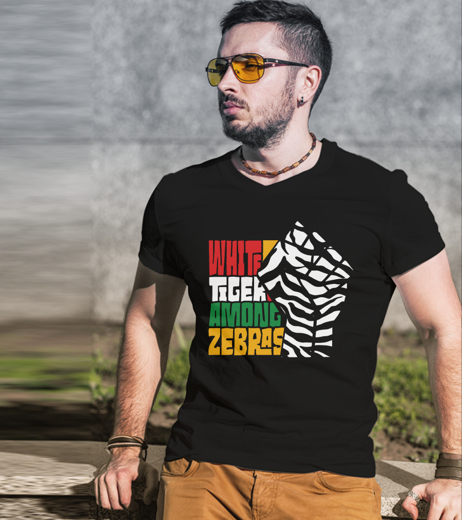 White Tiger Among Zebras Nick Shin Merciless Tiger T-Shirt