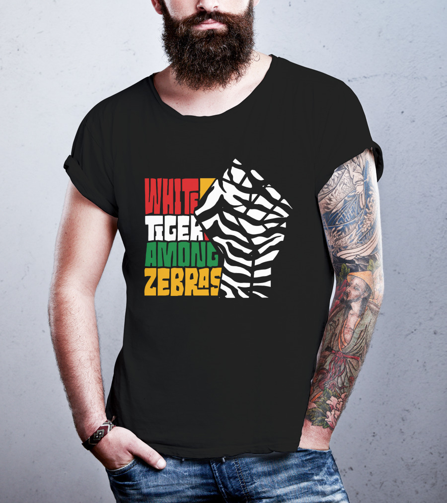 White Tiger Among Zebras Nick Shin Merciless Tiger T-Shirt