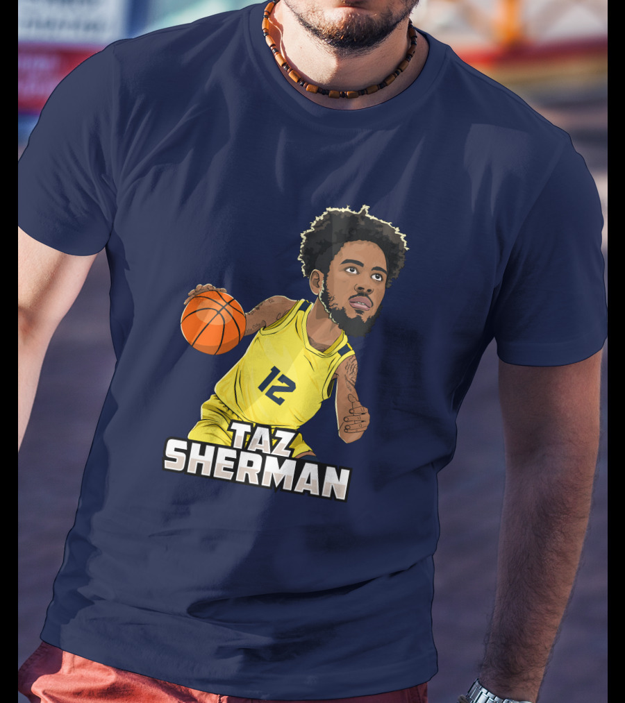 Taz Sherman Basketball Illustration 12 Lakers Jersey Players Trunk Collaboration T-Shirt