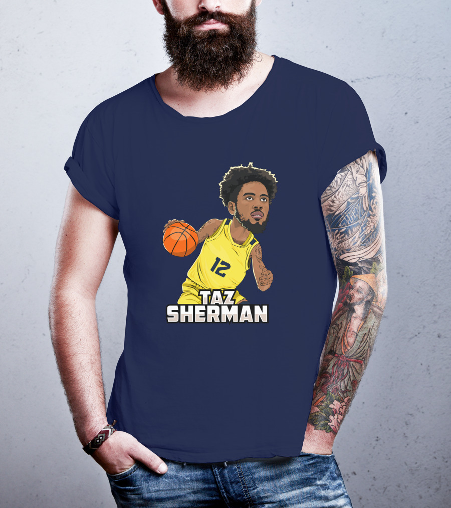 Taz Sherman Basketball Illustration 12 Lakers Jersey Players Trunk Collaboration T-Shirt