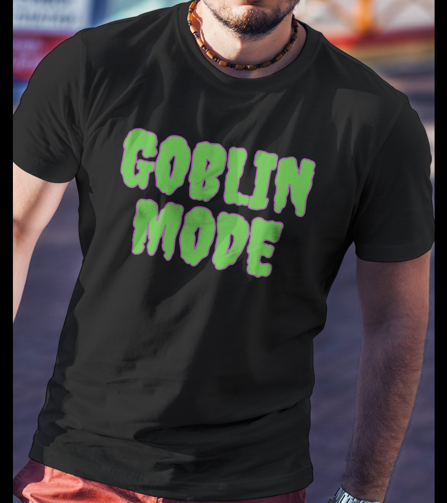 Shitheadsteve Goblin Mode Merch Green Drip Text T-Shirt