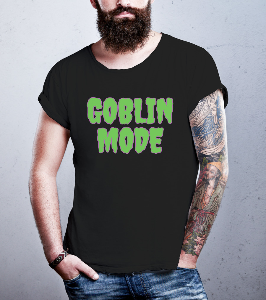Shitheadsteve Goblin Mode Merch Green Drip Text T-Shirt