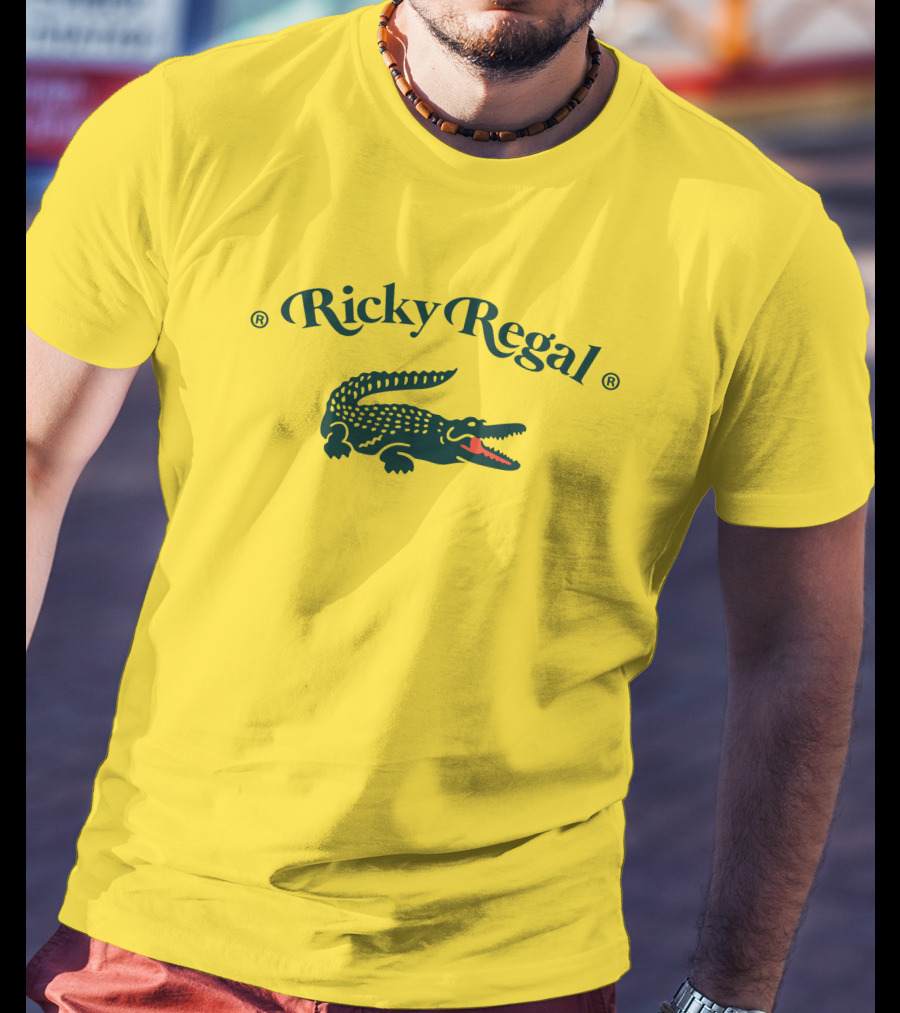 Lacoste Ricky Regal Yellow Crocodile Logo Apparel Collaboration T-Shirt