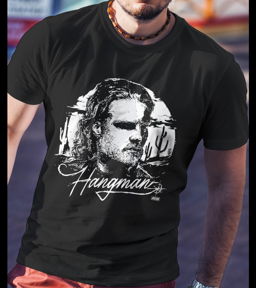 All Elite Wrestling Hangman Adam Page AEW Lonestar Cactus Desert Scene T-Shirt