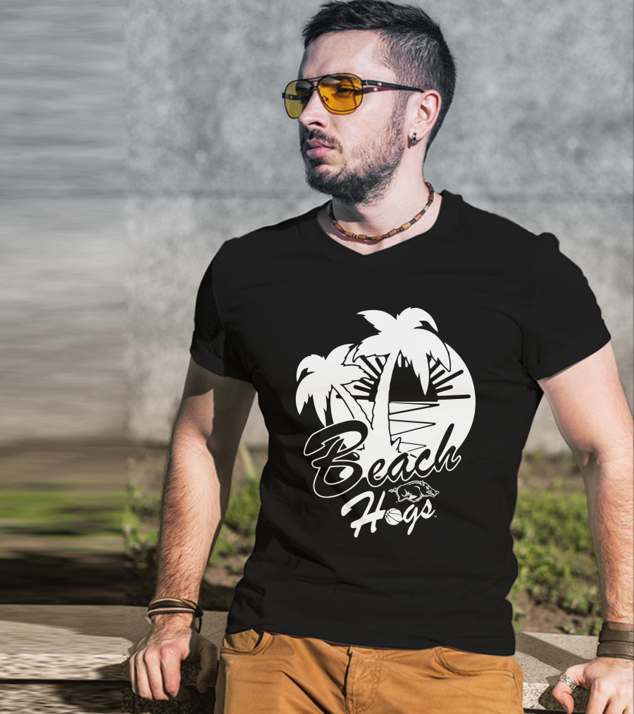 Eric Musselman Beach Hogs 15 Arkansas Razorback Men's Basketball Palm Trees @Razorbackmbb T-Shirt