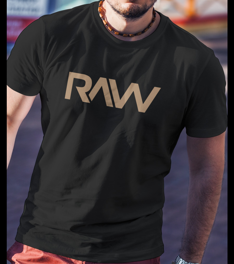 RAW Standard Get Raw Nutrition Merch Bold Gold Text T-Shirt