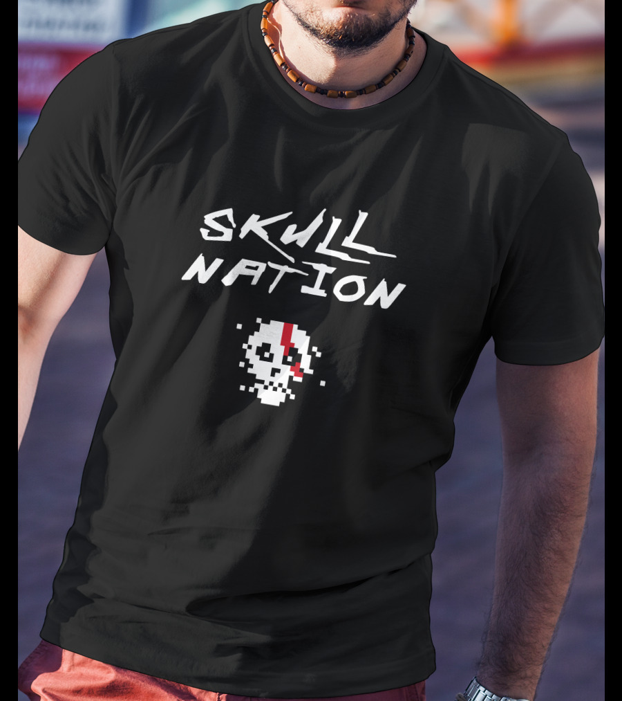 Cryptoskulls Merch Pixelated Skull Nation Retro T-Shirt