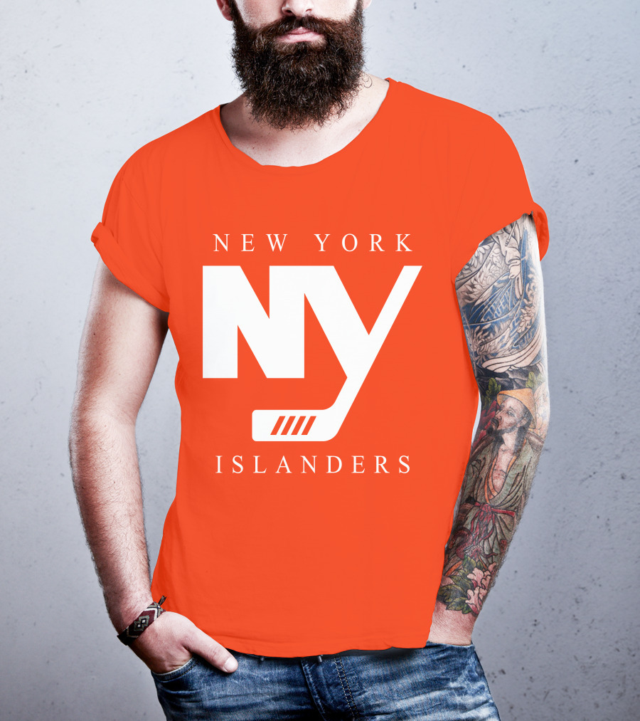 New York Islanders NY Hockey Text Stamp T-Shirt