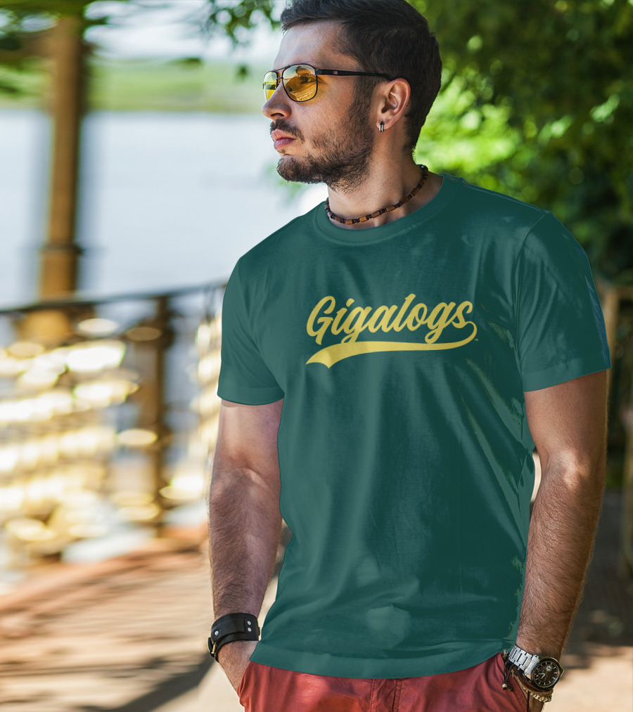Gigalogs Classic Script Yellow T-Shirt
