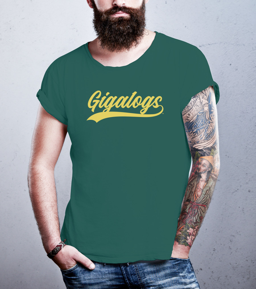 Gigalogs Classic Script Yellow T-Shirt