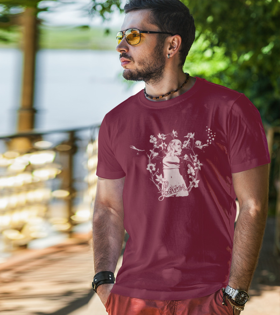 Taylor Swift Lover Floral Silhouette Summer T-Shirt