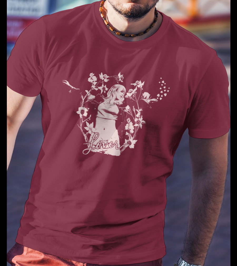 Taylor Swift Lover Floral Silhouette Summer T-Shirt
