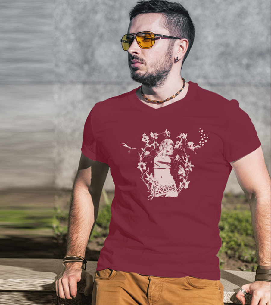 Taylor Swift Lover Floral Silhouette Summer T-Shirt