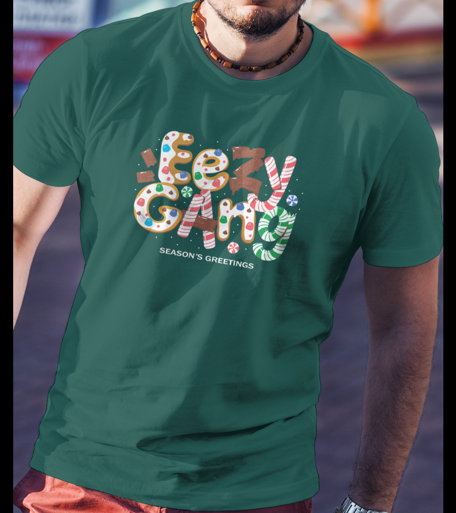 Yeezy Gang Festive Holiday Cookie Lettering T-Shirt