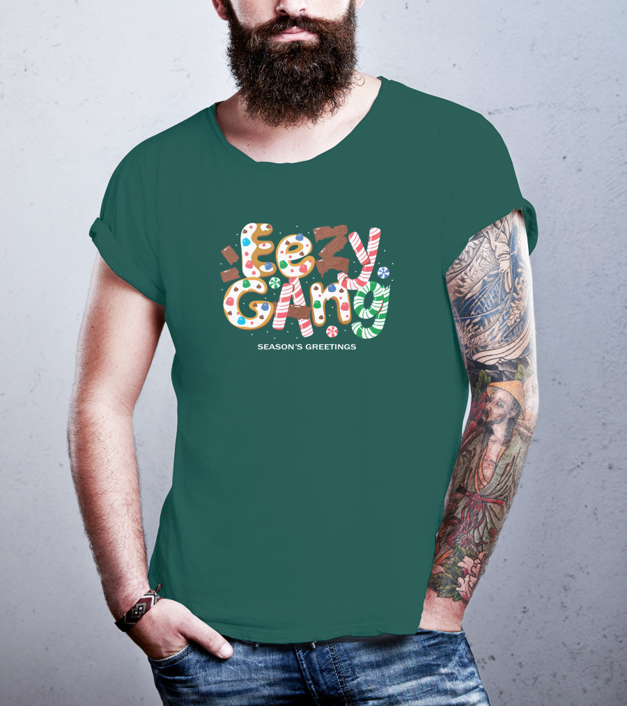 Yeezy Gang Festive Holiday Cookie Lettering T-Shirt