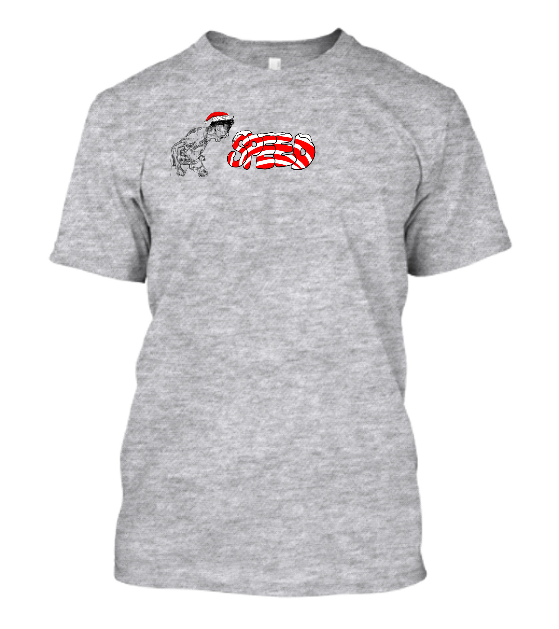 Speed Santa Hat Black White Red T-Shirt
