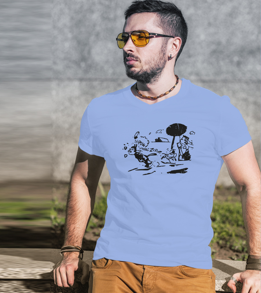 Krazy Kat Jules Pow Zip Comic Scene T-Shirt