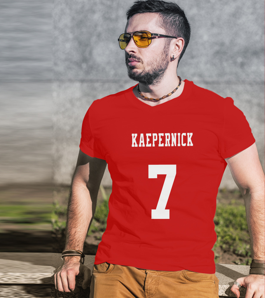 Kaepernick 7 Red Background Sports Jersey T-Shirt
