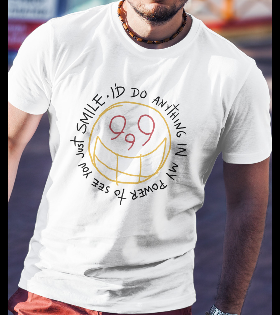 Juice WRLD X The Weeknd 999 Smile I'd Do Anything In My Power To See You Just Smile White T-Shirt