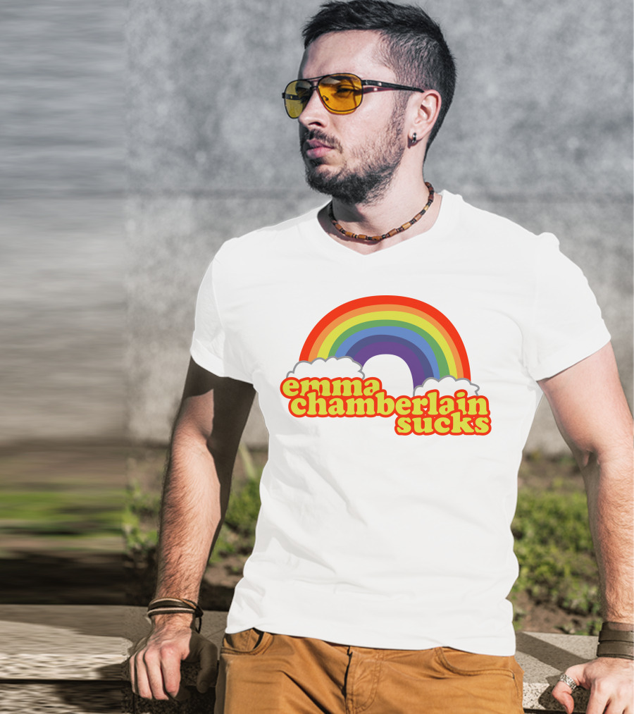 Emma Chamberlain Sucks Rainbow Clouds T-Shirt
