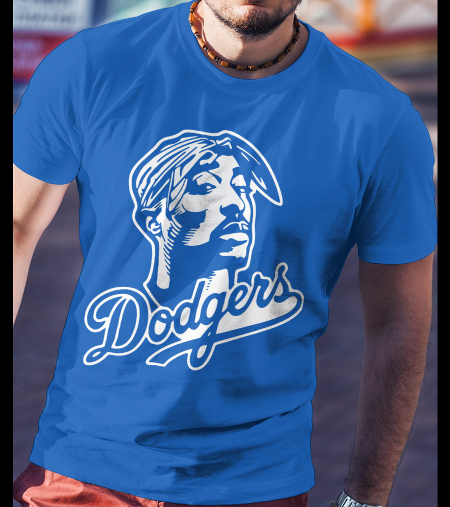 Tupac Dodgers Urban Streetwear Icon Collaboration T-Shirt