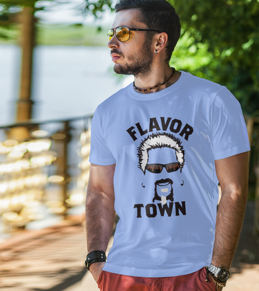 Flavor Town Sunglasses Beard T-Shirt