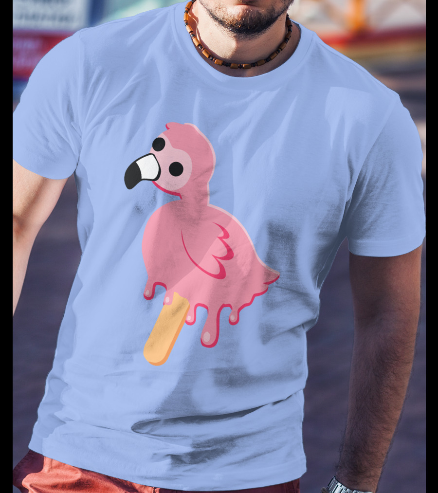 Flamingo Popsicle Melting Drip T-Shirt