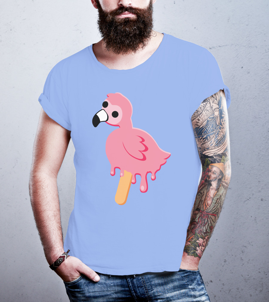 Flamingo Popsicle Melting Drip T-Shirt