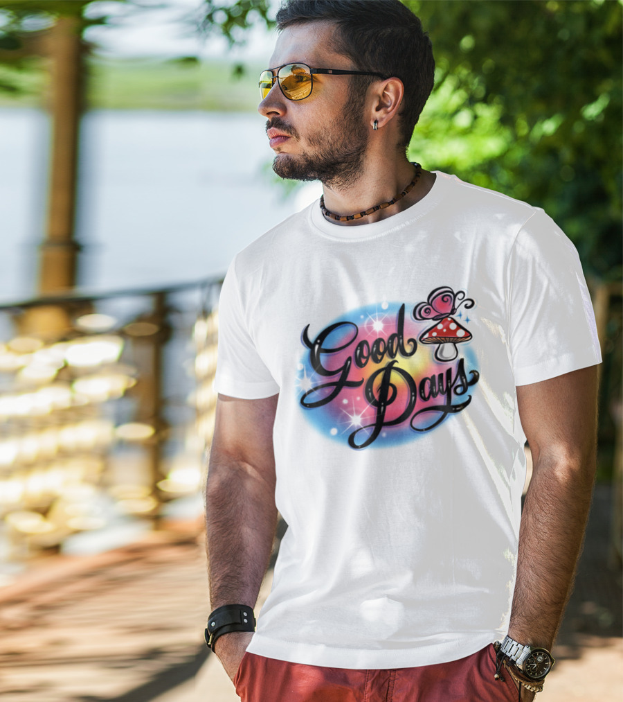 Good Days Mushroom Psychedelic Retro Vibe T-Shirt