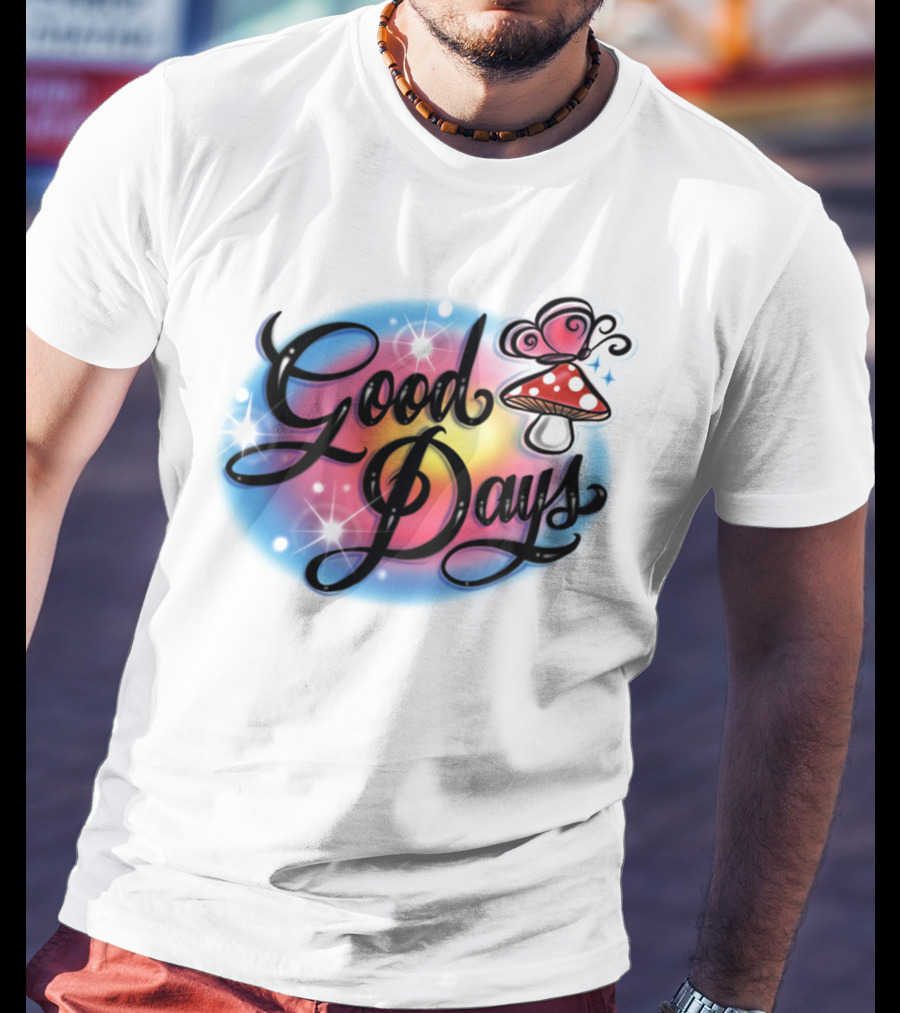 Good Days Mushroom Psychedelic Retro Vibe T-Shirt