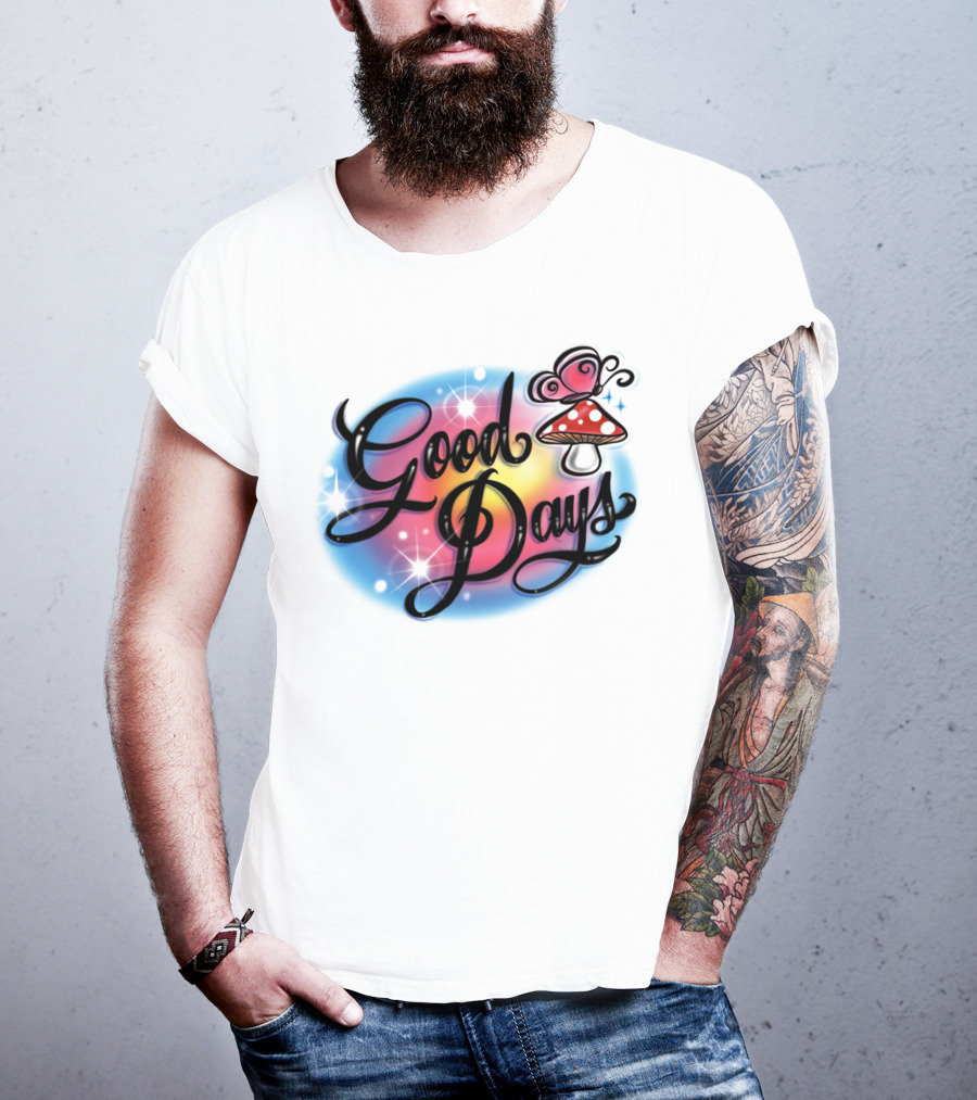 Good Days Mushroom Psychedelic Retro Vibe T-Shirt