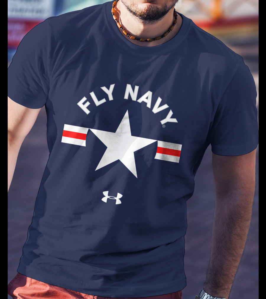 FLY NAVY Under Armour White Star Red Stripes T-Shirt